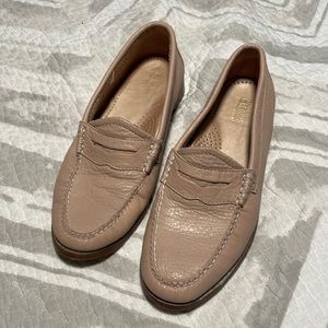 BASS Weejuns Pale Pink Leather Penny Loafers Shoes M 6